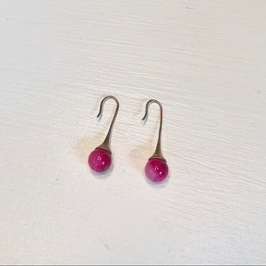 Pink drop earrings